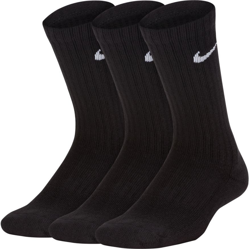 Nike Everyday Kids' Cushioned Crew Socks (3 Pairs) 'Black/White'