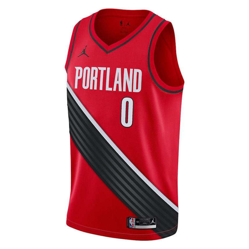 Damian Lillard Blazers Statement Edition 2020 Jordan NBA Swingman Jersey Kids 'Red'