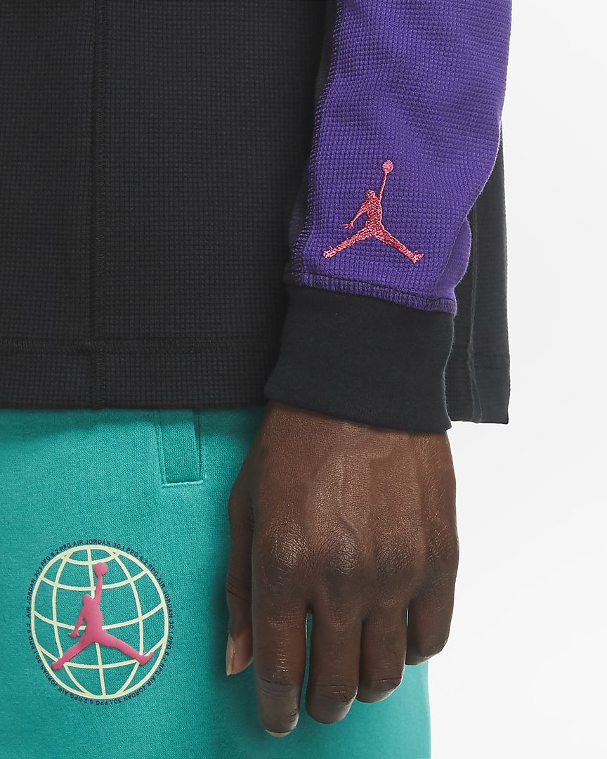 Jordan Winter Utility Jumpman Men's Thermal Top 'Black/Neptune Green'