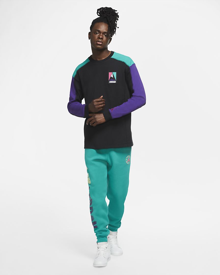 Jordan Winter Utility Jumpman Men's Thermal Top 'Black/Neptune Green'