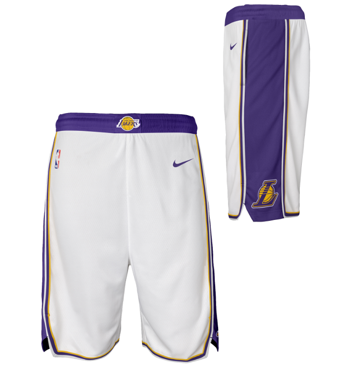 Los Angeles Lakers Association Edition 2020 Men's Nike NBA Swingman Shorts Kids 'White'