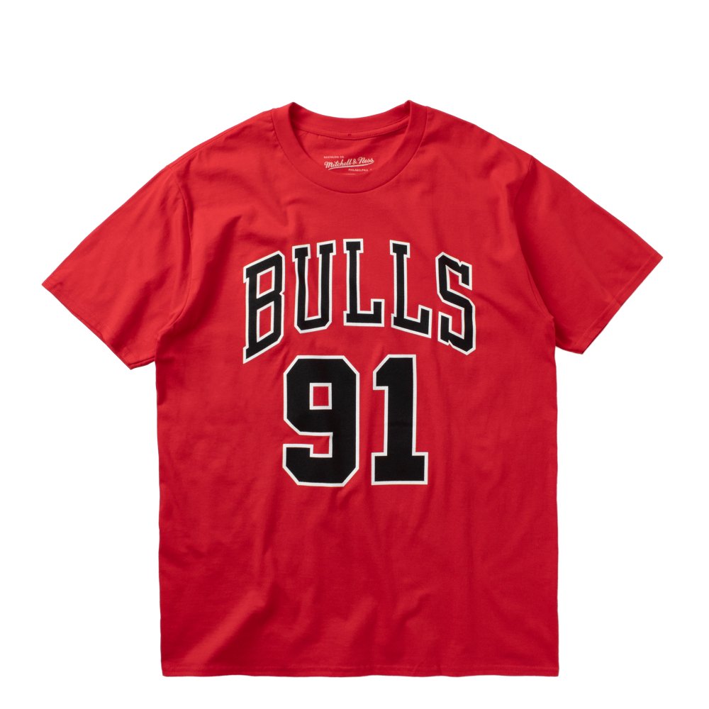 M&N Last Dance Bulls Number 91 Tee 'Red'