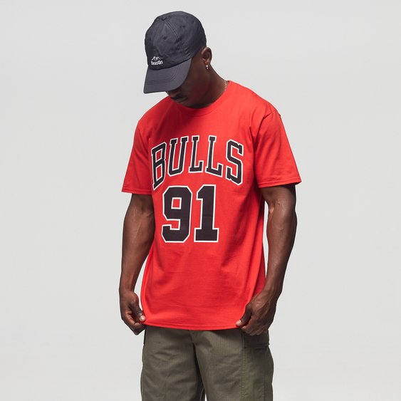 M&N Last Dance Bulls Number 91 Tee 'Red'