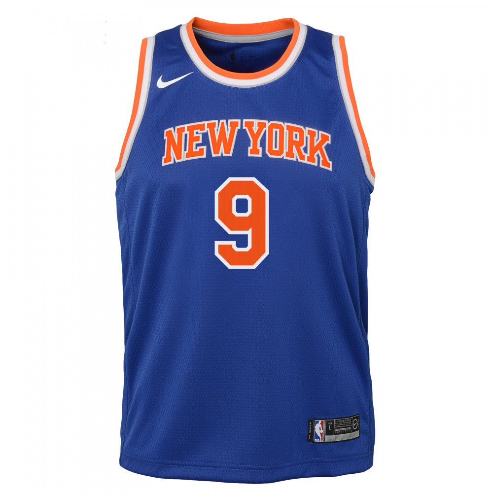 Nike NBA New Yok Knicks RJ Barrett Swimgman Icon Kids Jersey 'Blue/Orange'