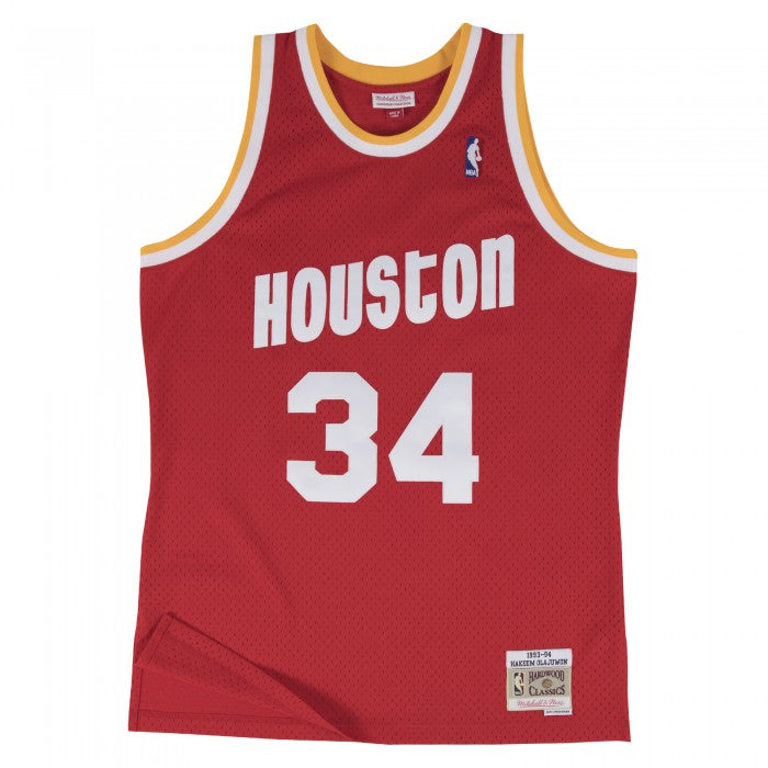 M&N Swingman Jersey Hakeem Olajuwon #34 Houston Rockets 'Red'