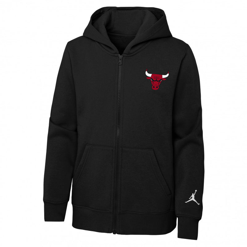 Jordan Chicago Bulls Zipped Kids Hoodie 'Black'