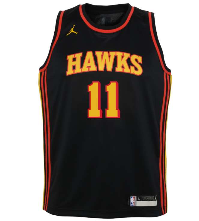 Trae Young Atlanta Hawks Statement Edition 2020 Jordan NBA Swingman Jersey Kids 'Black'